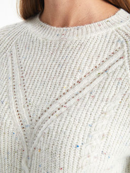 Bisiklet Yaka Desenli Kad?n Triko Kazak