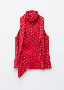 Top de seda con cuello de pa?uelo