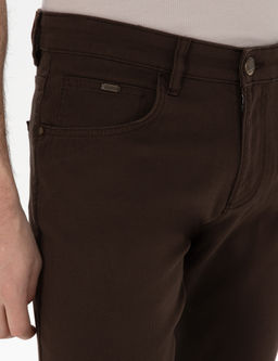 Kahverengi Slim Fit 5 Cep Chino Pantolon