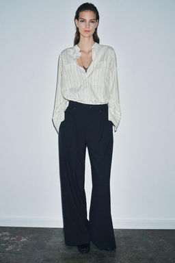 ZW COLLECTION PLEATED WIDE-LEG TROUSERS - Zara фото 8
