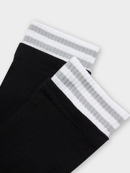 Цена за 5 пар! Носки женские черные с рисунком в виде полосок - Mark formelle фото 7