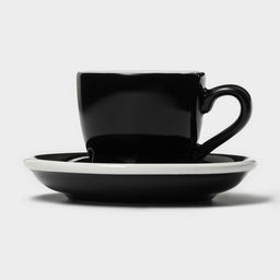 Кофейная пара фарфоровая Magistro Coffee time, 2 предмета: чашка 80 мл, блюдце d=11,5 см, цвет чёрный  фото 2