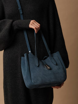 Замшевая сумка Sophie DBR 31059 синий туман  фото 2