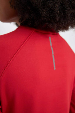 DeFactoFit Футболка с длинным рукавом и воротником стандартной посадки с принтом  фото 6