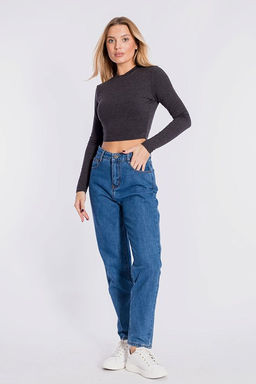 Лонгслив укороченный. М322218а Антрацит