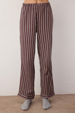 Trendyolmilla Pembe %100 Pamuklu Cizgili Gomlek-Pantolon Orme Pijama Tak?m? THMAW24PT00144  фото 19