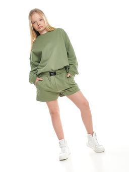 Шорты для девочки подростковые 22-7630 св.серый меланж - Mini maxi фото 43