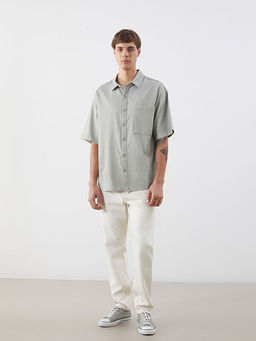 Rahat Kal?p K?sa Kollu Erkek Jean G?mlek