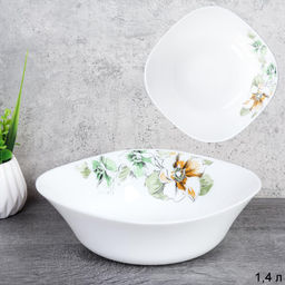 Салатник квадратный 1400 мл / Sq 87595 (7364) /уп 48/Графические цветы