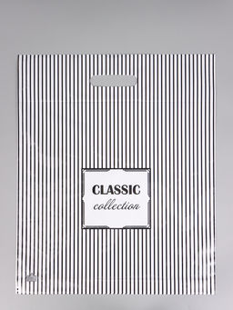 Цена за 50 шт. Пакет подарочный Полосатая классика  45 х 38 см 55 мкм