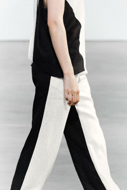 CONTRAST LINEN TROUSERS - Zara фото 2