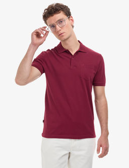 Bordo Regular Fit %100 Pamuk K_vr_lmaz Polo Yaka Basic Ti__rt