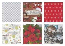 Love2art салфетки бумажные АССОРТИ 3х слойные SDD 33 x 33 12 шт. Набор №0517-06 Новогодний декор