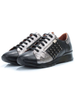 05-570 BLACK Кроссовки женские (натуральная кожа)