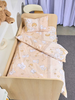 Постельное белье детское поплин с простыней на резинке - Медвежата Детский