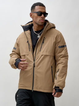 Горнолыжный костюм мужской зимний бежевого цвета 3710B - Leifensh фото 13