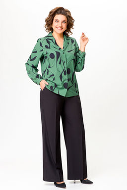 Блуза Swallow 803.2 черный+серебряный узор фото 768