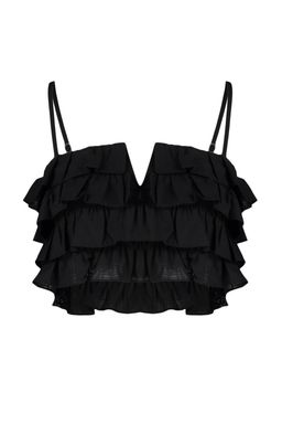 Trendyolmilla Beyaz Crop Dokuma Flaml? Pamuk F?rf?rl? Plaj Bluz TBESS21BZ0661  фото 11