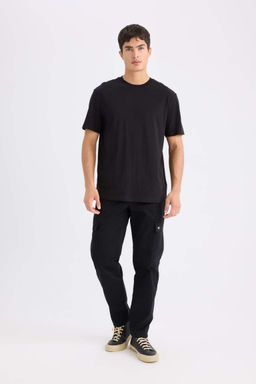 New Regular Fit Bisiklet Yaka Basic Duz K?sa Kollu Tisort - Defacto фото 3