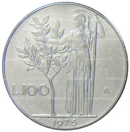 Монета 100 лир 1976 года Италия