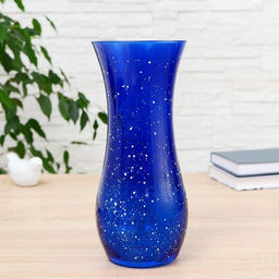 Ваза «Крапле-кобольт», d=10.7 см, h=25.5 см, стекло, синяя