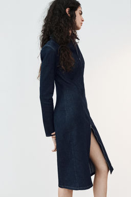 VESTIDO DENIM TRF  CREMALLERA / ?ndigo oscuro - Zara фото 4