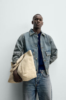 SOBRECAMISA DENIM REGULAR FIT / Azul pastel - Zara фото 5
