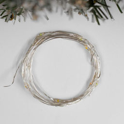 Гирлянда Нить 2 м роса, IP20, серебристая нить, 20 LED, свечение мульти, USB - Luazon lighting фото 2