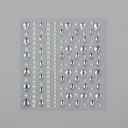 Цена за 4 шт. Стразы и жемчуг самоклеящиеся «Ассорти», фигурные, 120 шт на листе, цвет серебряный