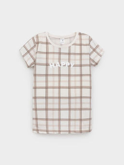 К 1643/дымчатая роза,шотландская клетка пижама дет