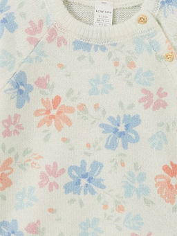 Bisiklet Yaka Uzun Kollu Bask?l? K?z Bebek Sweatshirt ve E?ofman Alt 2li Tak?m - Waikiki фото 3