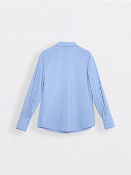 CONTE Однотонная хлопковая рубашка с декоративными пуговицами LBL 1041 light blue - Conte elegant фото 4