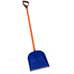 Лопата снеговая "Купец-2" 410*460 мм,пластик., цветная с стеклокомп.черенком и V-ручкой, d=32