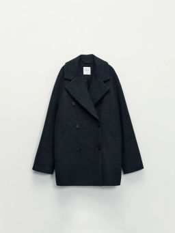 Двубортное полупальто свободного силуэта / Zarina фото 2