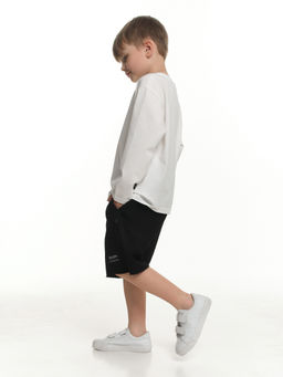 Шорты трикотажные с шевроном 22-6156 черный