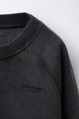 SUDADERA EFECTO LAVADO TEXTO / Gris - Zara фото 4