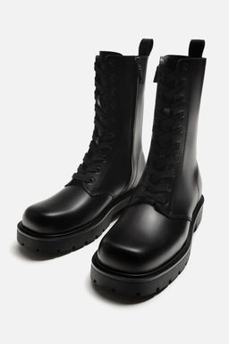 LACE-UP BOOTS WITH CHUNKY SOLE - Zara фото 6