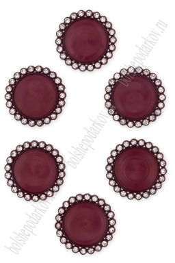 Крышечка-серединка со стразами (10 шт) SF-008, бордовый №165