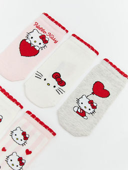 Hello Kitty Bask?l? K?z ?ocuk Patik ?orap 5li