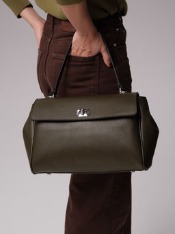 Кожаная сумка Nadi DBR 31356 олива  фото 9