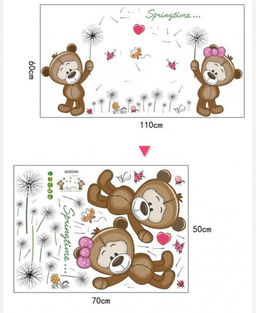 Наклейка интерьерная Мишки Тедди 9046247 - Yiwu youda import & export co фото 4