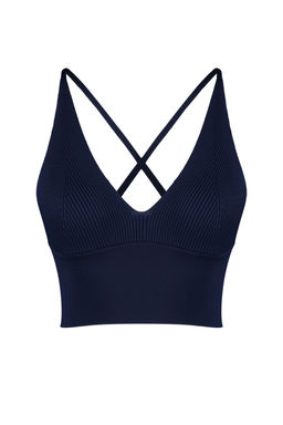 Lacivert Super Crop S?rt Detayl? Ince Bluz TWOSS22BZ0760