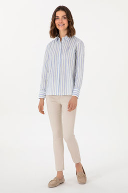 Kad_n A__k Mavi Uzun Kollu G_mlek Sepette S_rpriz _ndirim - U.s. polo assn фото 4