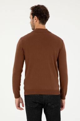 Мужской коричневый базовый трикотажный кардиган - U.s. polo assn фото 5