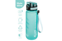 Бутылка для воды 500 мл 6,5*6,5*23 см "Style Matte" с углублениями д/пальцев, аквамарин