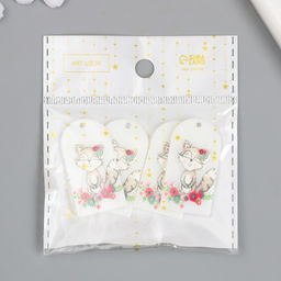 Цена за 4 шт. Декор для творчества акрил Енотик в цветах, 0.2?2.1?3.9 см