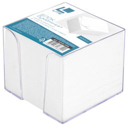 Блок для записей в подставке LITE 9х9х9 см белый 55-65 г/м2, цвет подставки прозрачный