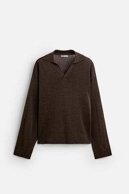 VISCOSE/COTTON KNIT POLO SHIRT - Zara фото 14