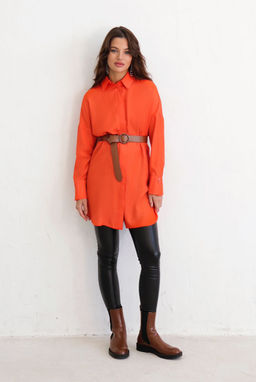 Базовая удлинённая рубашка свободного силуэта - Martichelli фото 34