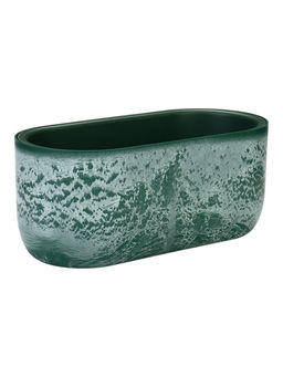 Кашпо для цветов «Микрит», 6 л, 38×18×16.2 см, пластиковое, со вставкой, зеленое